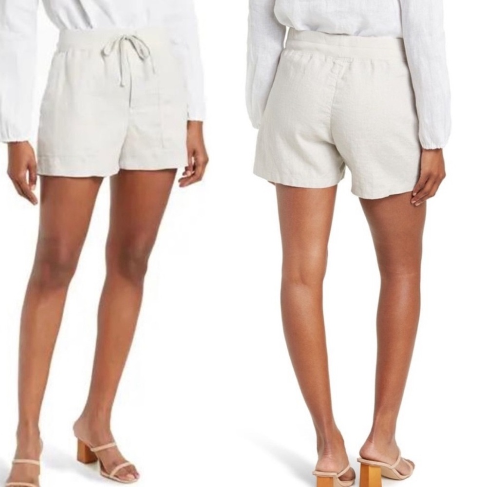 James Perse Linen Drawstring Shorts Size Medium